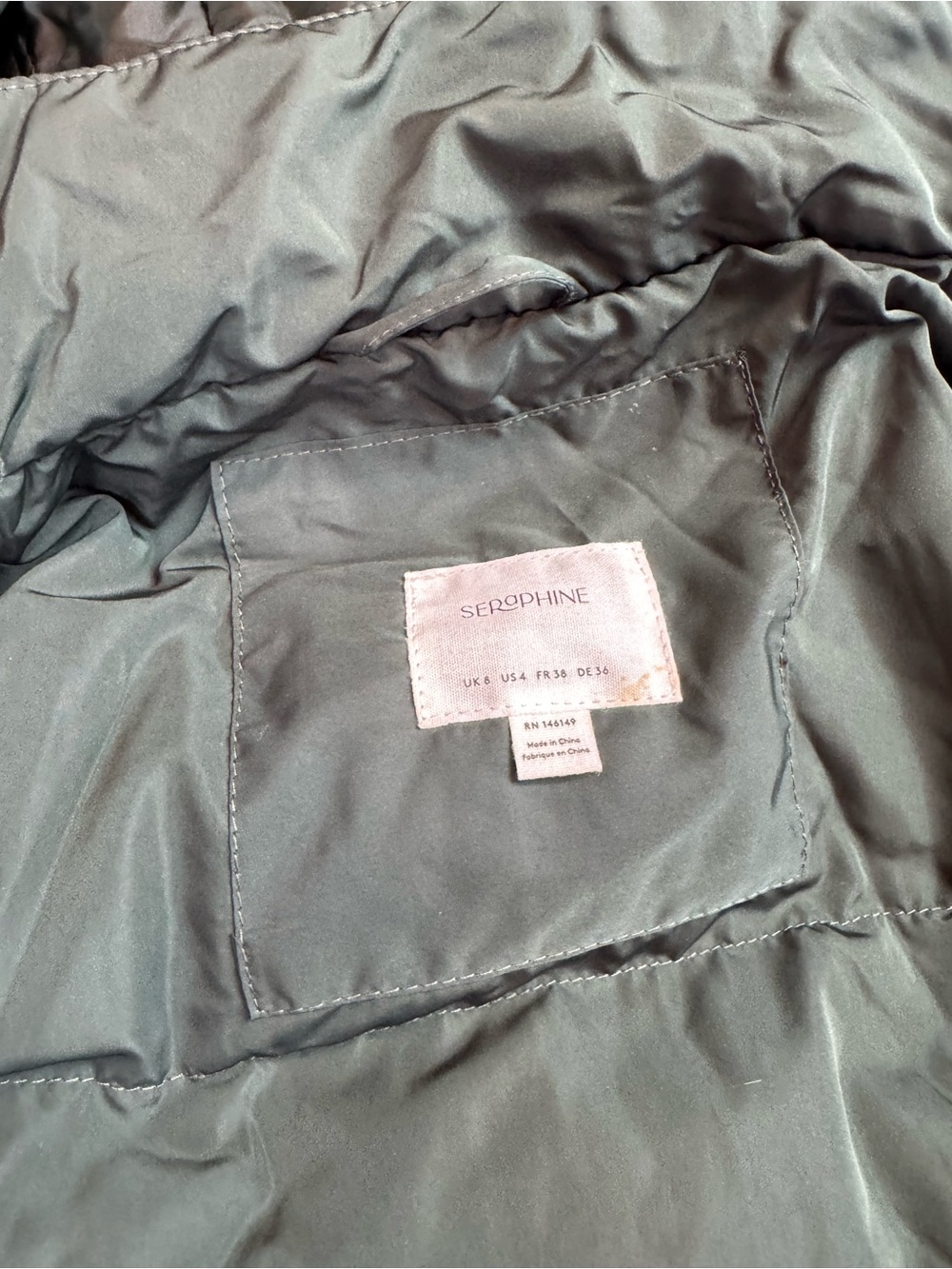 NWT Seraphine Zorah 3-in-1 Down Lined Maternity Parka Coat Khaki Green US 4 READ - Picture 8 of 16